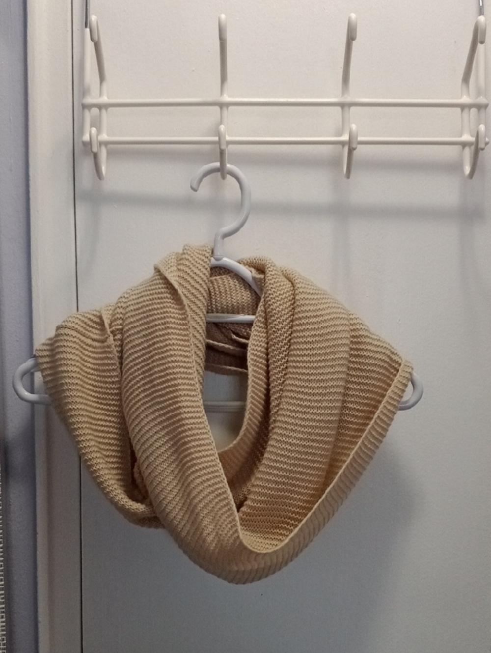 Beige Knit Infinity Scarf